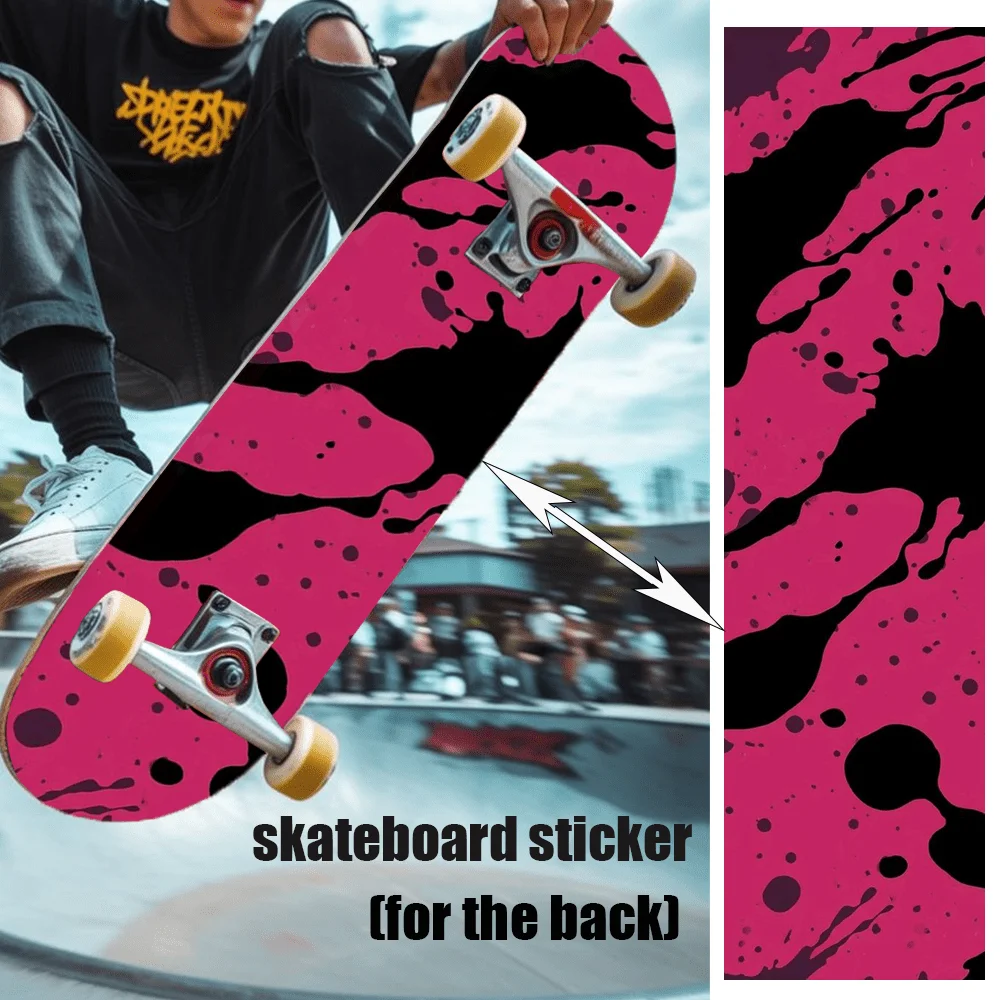 

Наклейка на заднюю панель скейтборда с принтом «Художественное восприятие моды и индивидуальности», 9 × 33 дюйма — самоклеящаяся декоративная наклейка из ПВХ