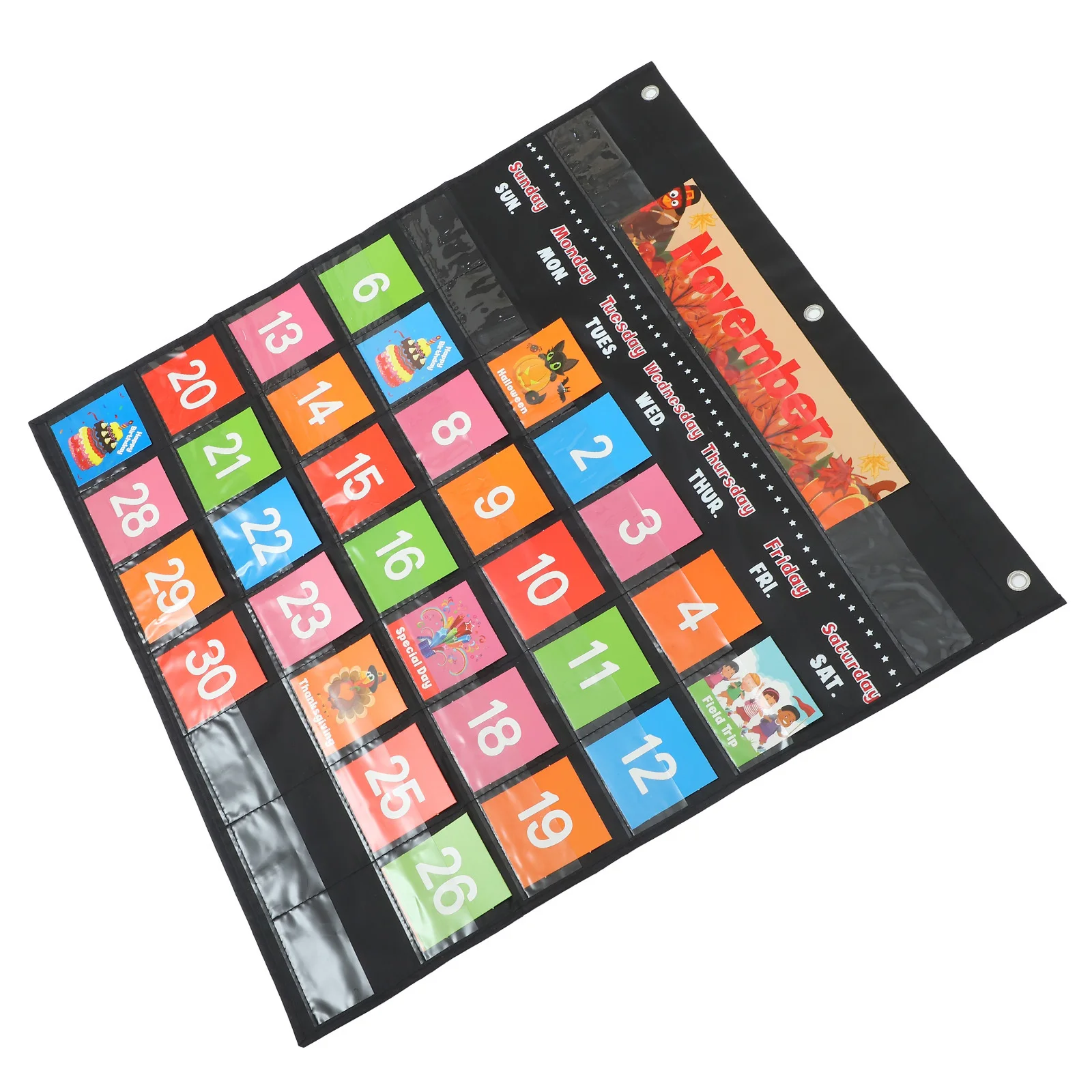 1Set Classroom Wall Calendar Hanging Educational Learning Kit 88 Cards Month Year Week Number Teaching Calendar