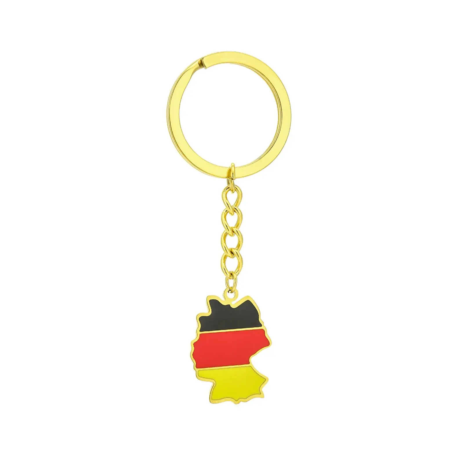 Deutschland-Kartenflaggen-Schlüsselanhänger aus Edelstahl, Metall-Nationalkarten-Anhänger, Schlüsselring, Souvenir-Geschenk für Männer und Frauen – Detail 2