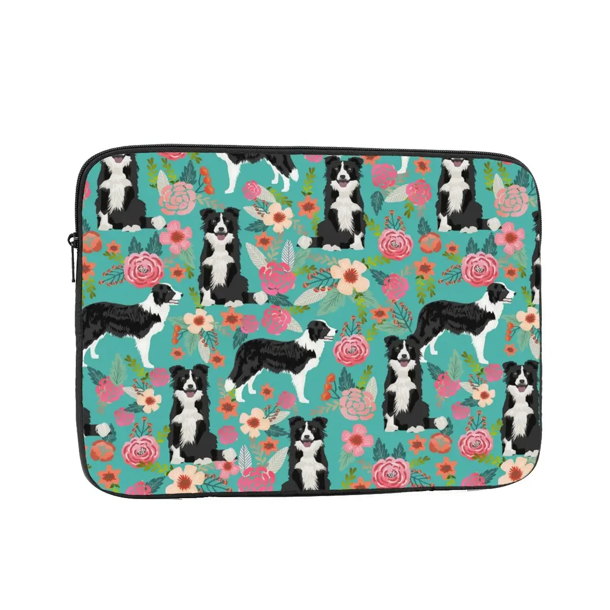 

Border Collie Dog Vintage Florals Laptop Sleeve Cover Bag 10 12 13 15 17 Inch Notebook Liner Sleeve Animal Shockproof Case Bag