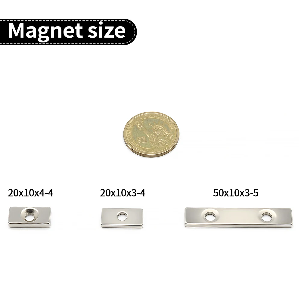 Super Strong Neodymium Magnet  N35 NdfeB Permanent Magnetic imanes Block with holes Powerful Magnets Refrigerator Magnet