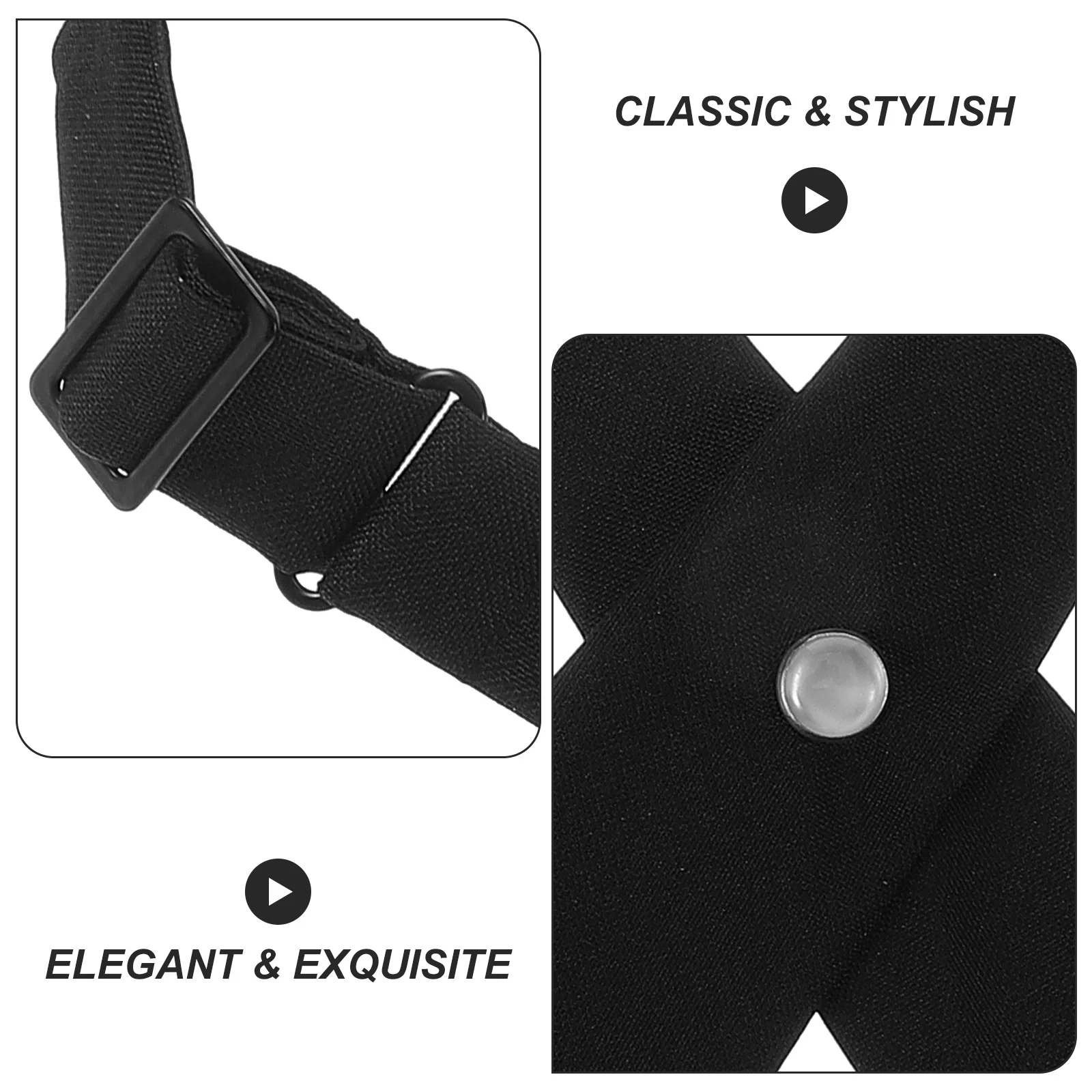 

Unisex Pre-Tied Cross Bow Tie For Women Men Elegant Necktie Wedding Prom Uniform Tie Durable Cloth Material Stylish Groom
