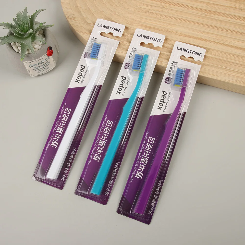Dental Tooth Brush Soft Bristle Toothbrush For Oral Health Care Clean Orthodontic Braces Adult Orthodontic Toothbrushes 3PC