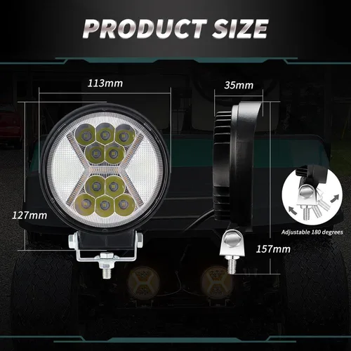 Imagen 2 del producto Barra de luz LED de trabajo de 4 pulgadas, focos todoterreno, faros Led de 12-24V, lámpara antiniebla brillante para Tractor SUV ATV 4x4 Acessorios