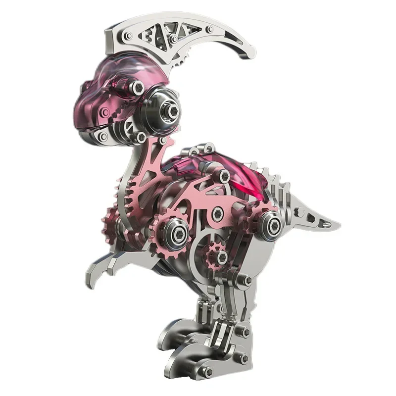 

Parasaurolophus metal hand-assembled model, mechanical dinosaur ornament
