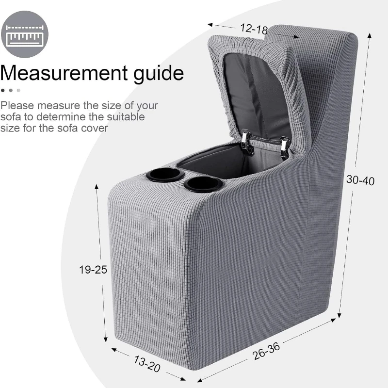 1Set Middle Console Cover for Couch with Cup Holder and Storage 2026 New Jacquard Middle Reclining Console Slipcover