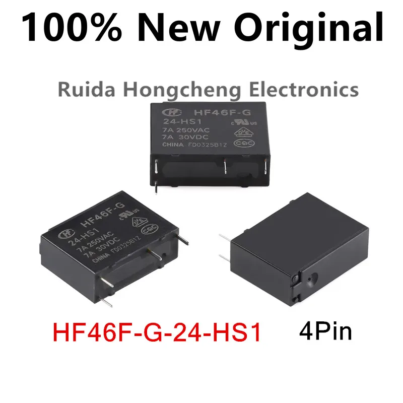 10Pcs Power Relay HF46F-G 5V 12V 24VDC 12-HS1 24-HS1 7A 250VAC 30VDC 4Pin Relays HF46F-G-5-HS1 HF46F-G/12-HS1 HF46F-G/24-HS1