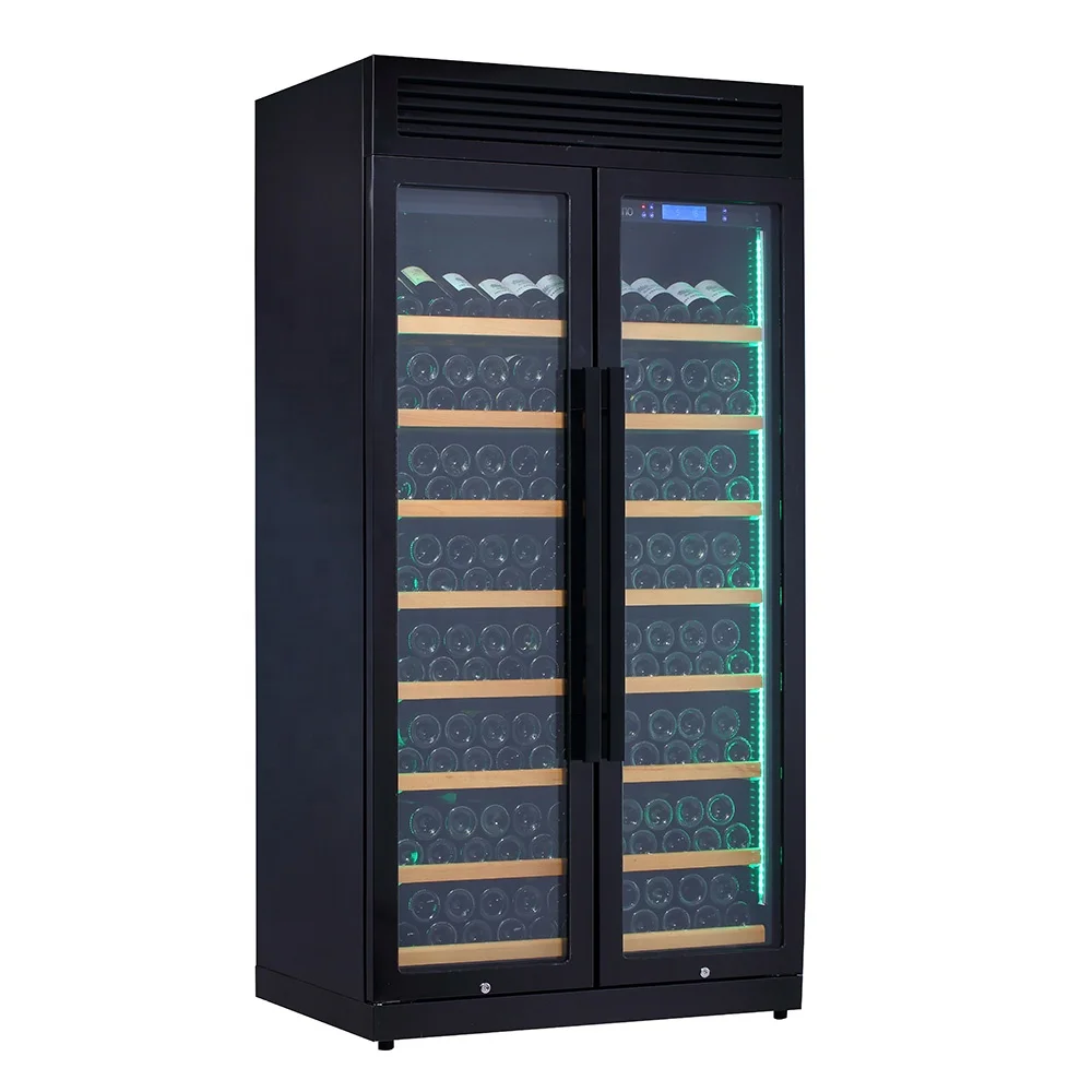 300 Bottle Titanium Single Zone Thermostat Commercial Large Wine Cooler with Touch Control LED Light for Home Bar Club Pro