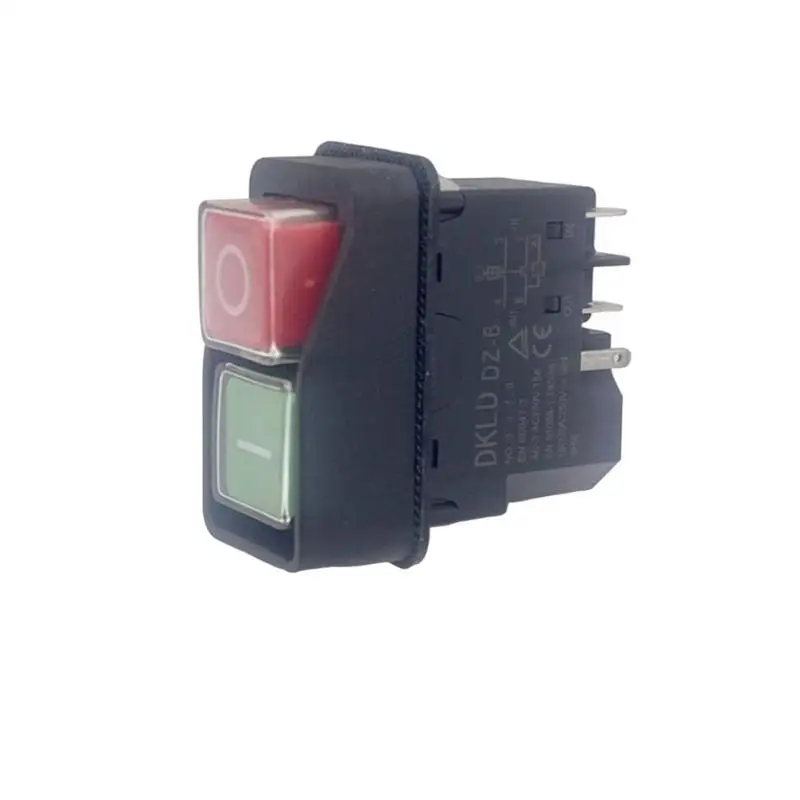 

652F Upgraded 250V 16A 5 Pin Push Button Switches Electromagnetic Switches Plastic