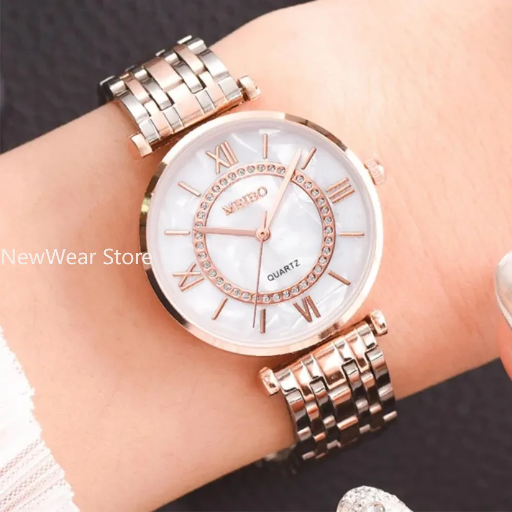 Fashion Diamond Ladies Quartz Watch Steel Female Wristwatch Luxury Crystal Women Bracelet Watches Top Brand Montre Femme Relogio