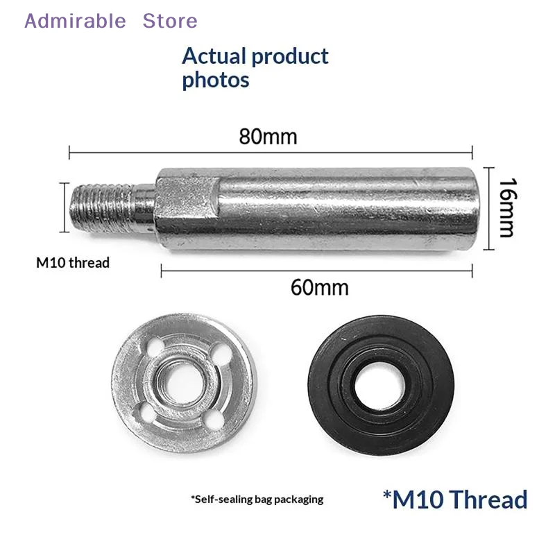 [W]Angle Grinder Extension Shaft 80mm Sturdy Extension Rod Set Quick Release Polishing Machine Adapter for Outdoor Repair Work