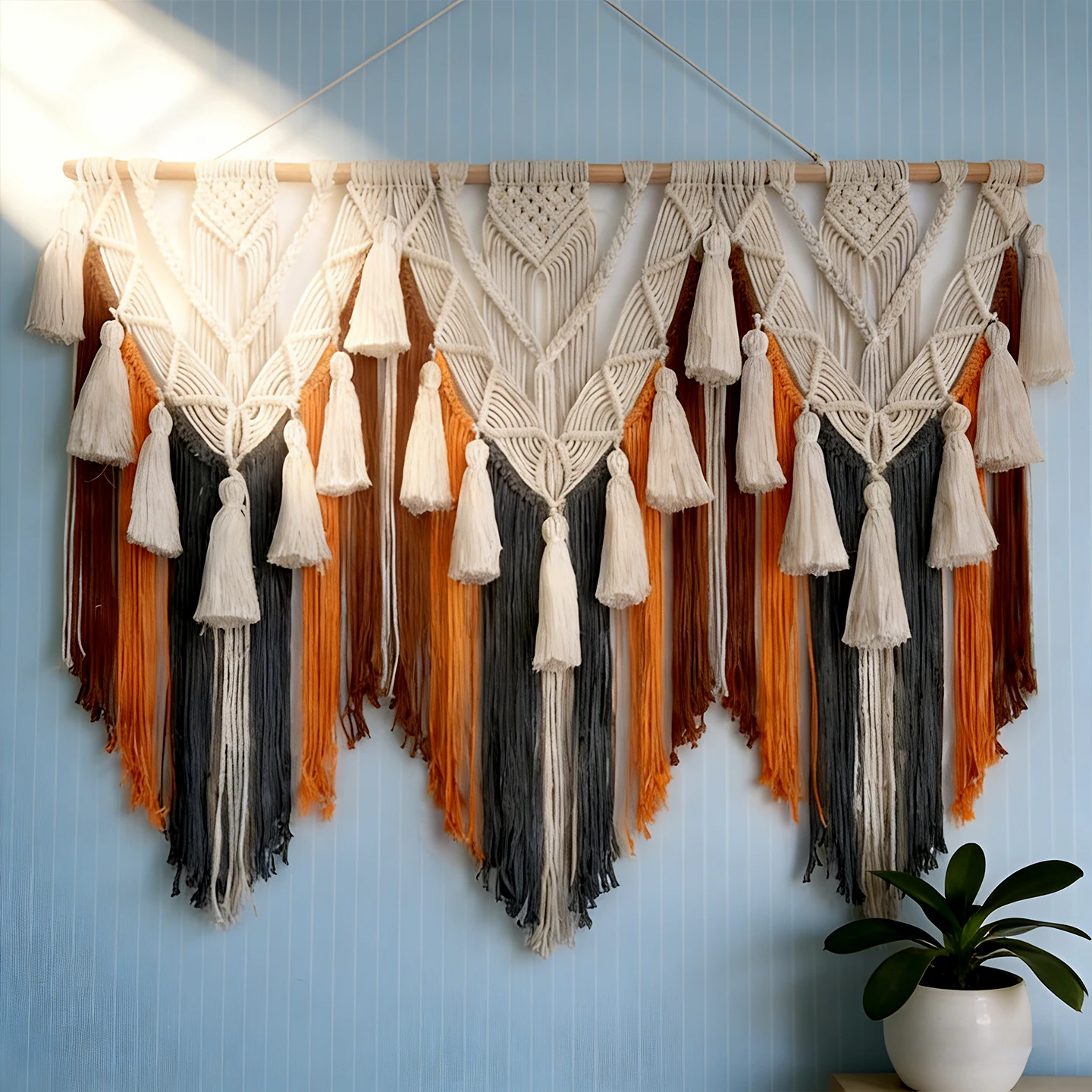 Hand-woven Tapestry Fringed Homestay Hotel Pendant Home Decoration Cloud Shoulder Modeling Cotton Rope Art