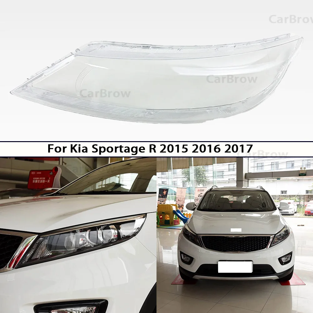 

For Kia Sportage R 2015 2016 2017 Headlights Cover Headlamp Shell Transparent Lampshade Lens Plexiglass