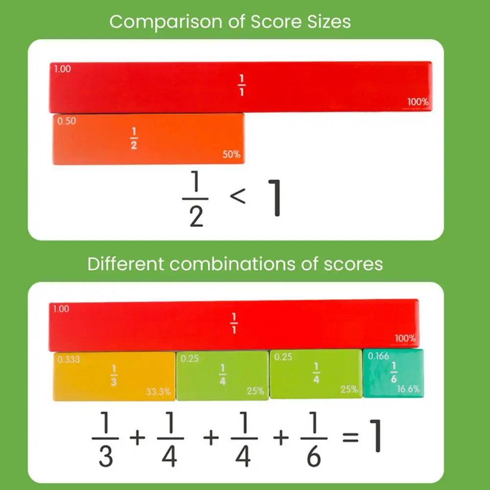 Fraction Tiles Circles Book Educational Magnetic Fraction Tiles Book with Pen for Elementary Students Math for Learning