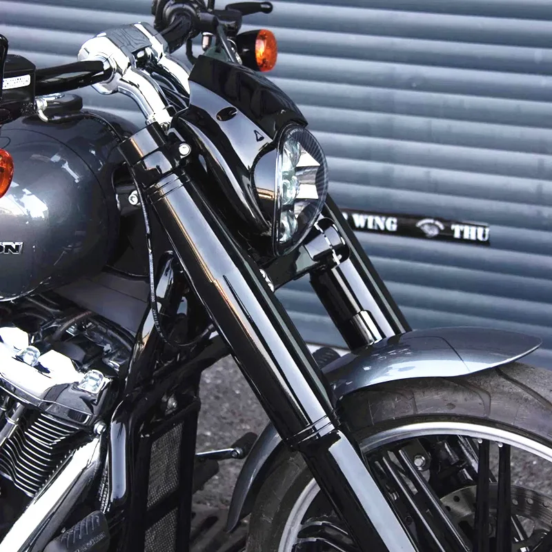 Motorcycle Front Fork Caps Shock Absorber Black Cover For Harley Softail Breakout FXBR FXBRS 13-25 Street Bob 18-25 FXBB FXBBS