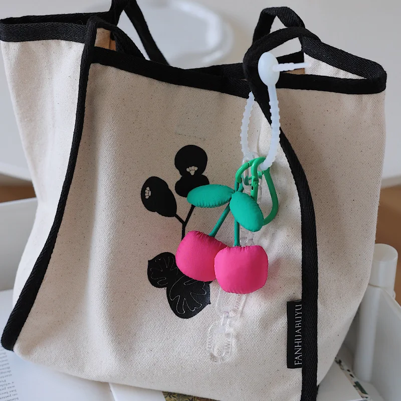 New Fun Cute Cherry Pendant Trinket Bag Charm Korean Version of the Creative Fruit Keychain Bag Backpack Decoration Accessories