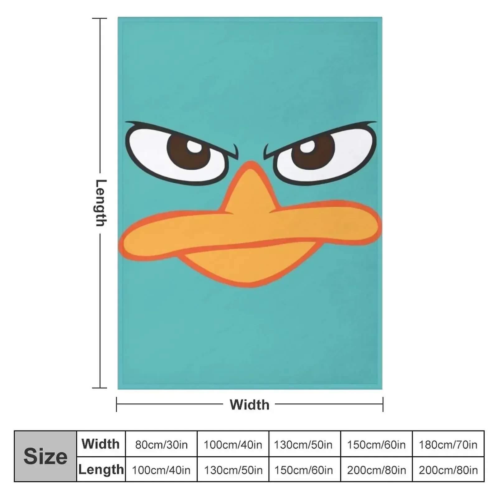 Perry the Platypus Mask Throw Blanket couch cozy soft plush fuzzy picnic outdoor blanket