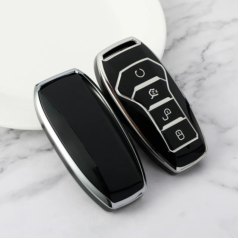 For BYD Song Plus Atto 3 Han EV Tang DM Qin Seal Dolphin TPU Car Key Case Cover Remote Fob Holder Key Accessories