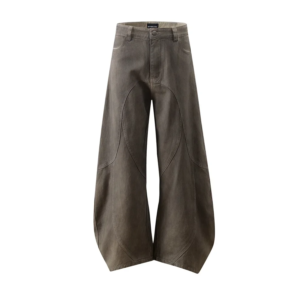 

2026 New Washed Scimitar Pants Design Sense Loose Draped Wide Leg Long Pants Men Personality Casual Versatile