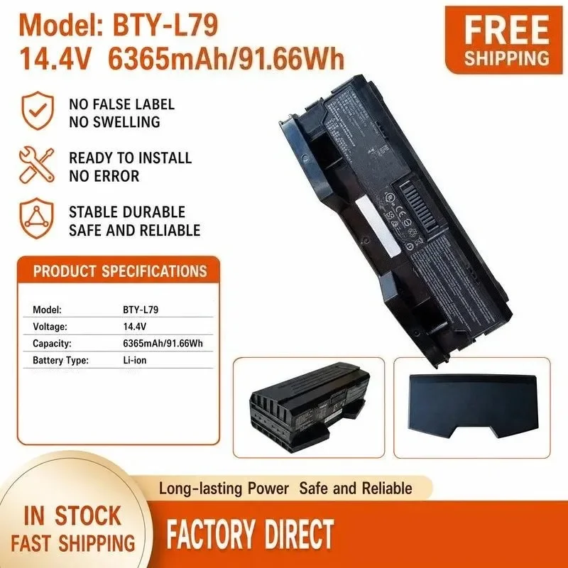 [NEW] 14.4V 91.66Wh High-quality BTY-L79 Battery for MSI for VR-One 7RE-231CN Battery