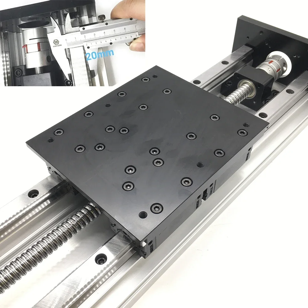 Heavy Duty Linear Slide Table HGR20 Guide Rail 4PCS HGR20 Automations Linear Bearings SFU2010/SFU1605/SFU1610/SFU2005 CNC