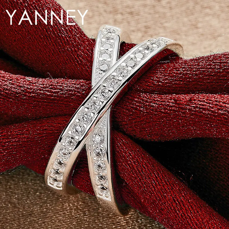 خاتم من الفضة الإسترلينية للنساء ، حفل زفاف ، مجوهرات خطوبة ، إكسسوارات فاخرة ، موضة عصرية ، جديدة ، 7 ، 8 ، 9 ، 10 #