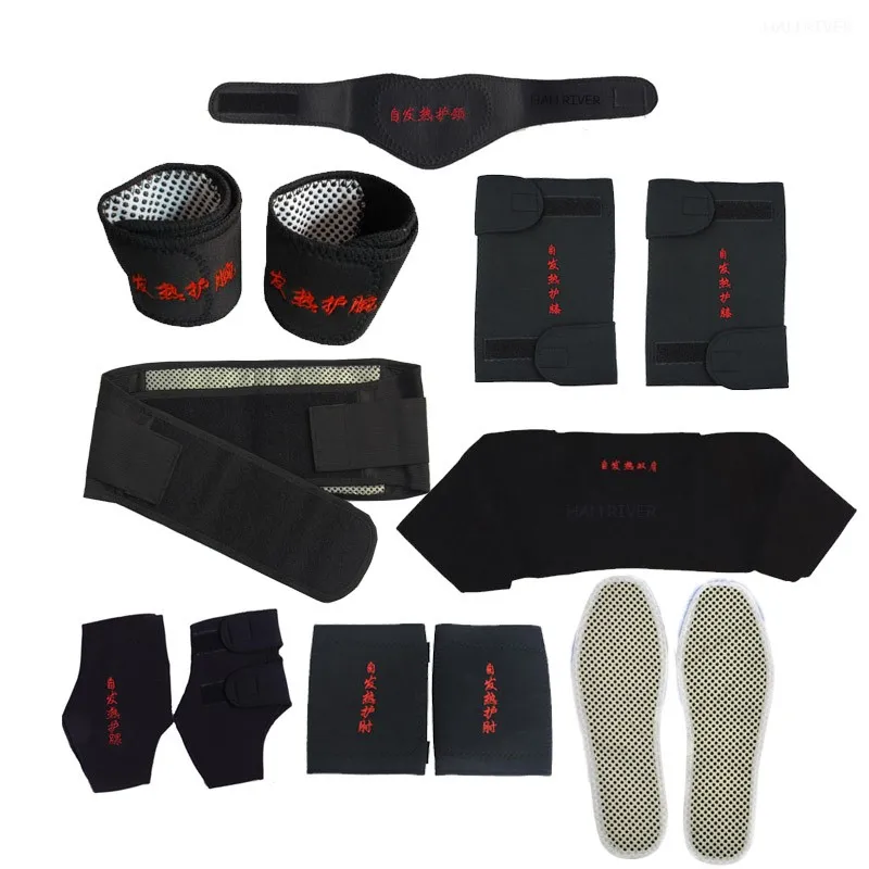 13pcs/set Self-heating Tourmaline Belt Magnetic Therapy Neck Shoulder Posture Correcter Knee Support Brace Massager Products