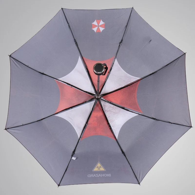 Vintage Classic Biohazard Resident Rain Umbrella Man Woman Party Cosplay Decor Travel Windproof Parasol 3 Fold Compact Paraguas