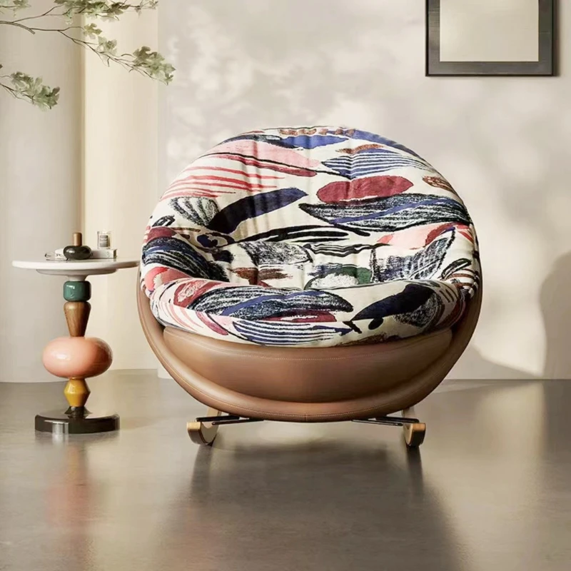 

Simple modern lazy eggshell rocking chair sofa chair hotel lounge chair home living room model room sofa recliner