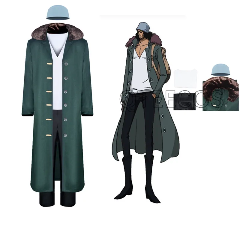 Kuzan-ropa de Cosplay para Halloween, reunión anual, Festival, fiesta, sombrero de actuación, pantalones superiores, trajes, disfraces de una pieza de Anime