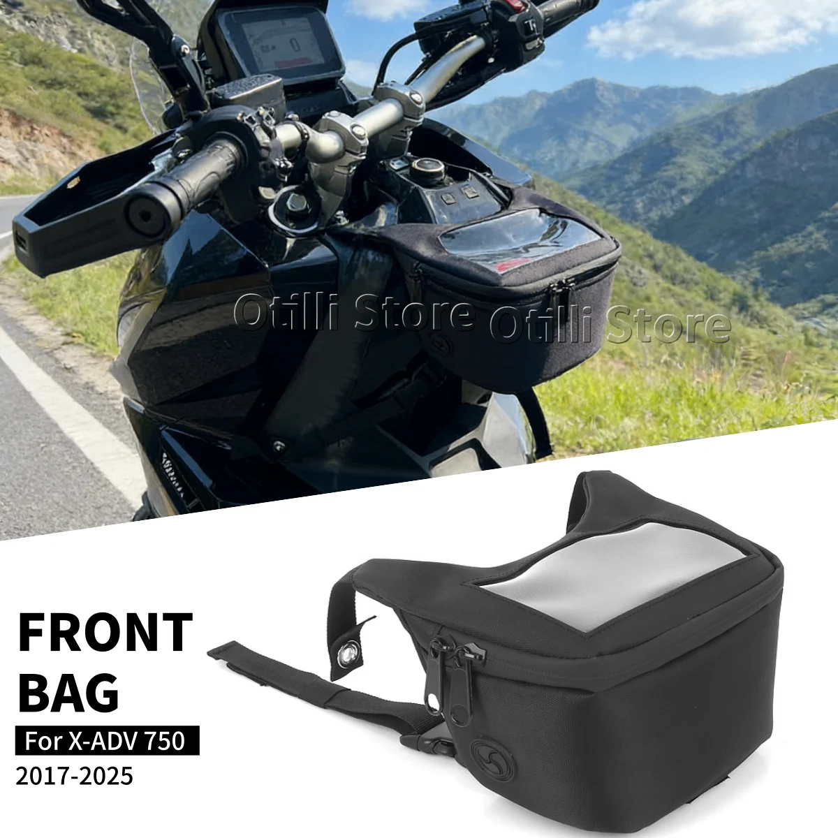 

For HONDA X-ADV750 X-ADV XADV 750 XADV750 2025-2017 Motorcycle Tunnel Bag Phone Storage Bags With Touchscreen Handlebar Tank Bag