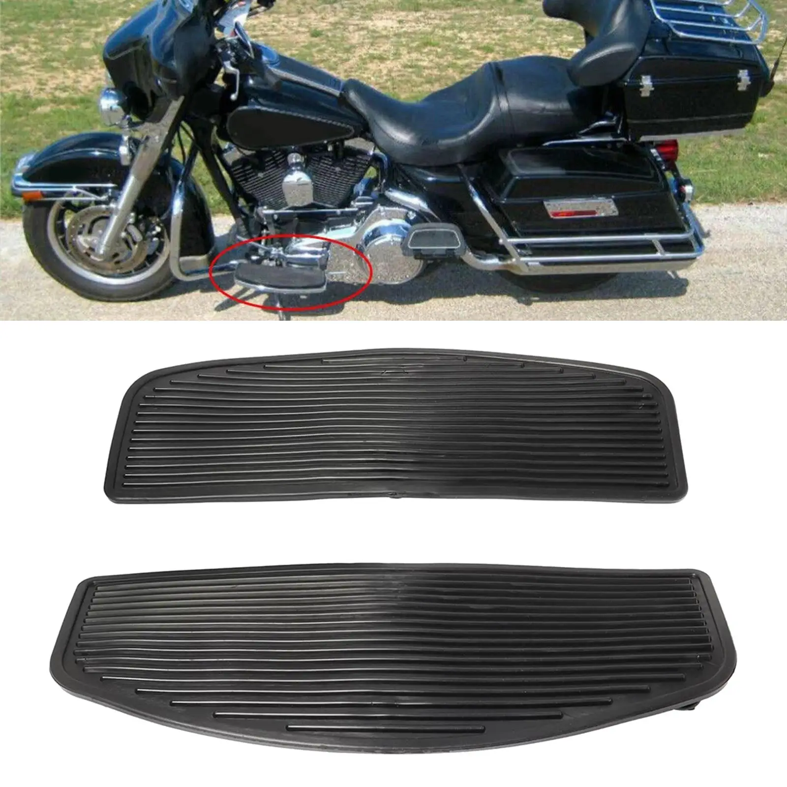 

Motorcycle Pedals Driver Side Slip Resistant Durable Foot Rest Pegs Mounts Replacement High Performance Footpegs for Harley