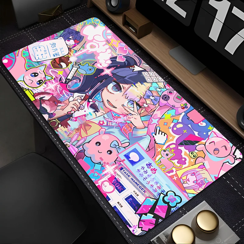 Needy Girl Overdose Anime Pink Mouse Pad Keyboard Gaming Accessories Carpet Large Mousepad Pc Gamer Cabinet Laptop XXL Desk Mat