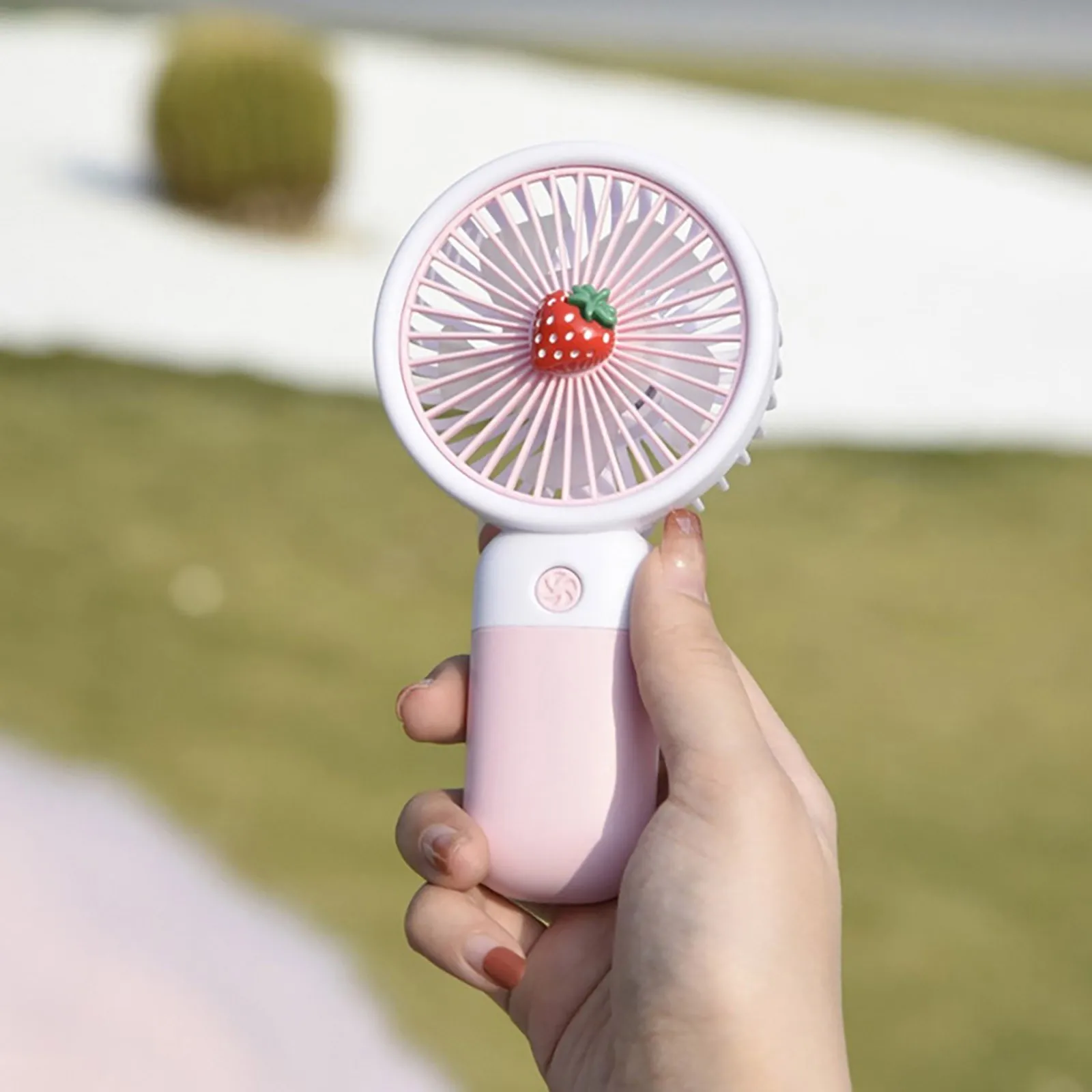 Summer Mini Portable Fan Rechargeable Handheld Fan Cartoon Cute Student Desktop USB Charging Fruit Multiple styles and colors