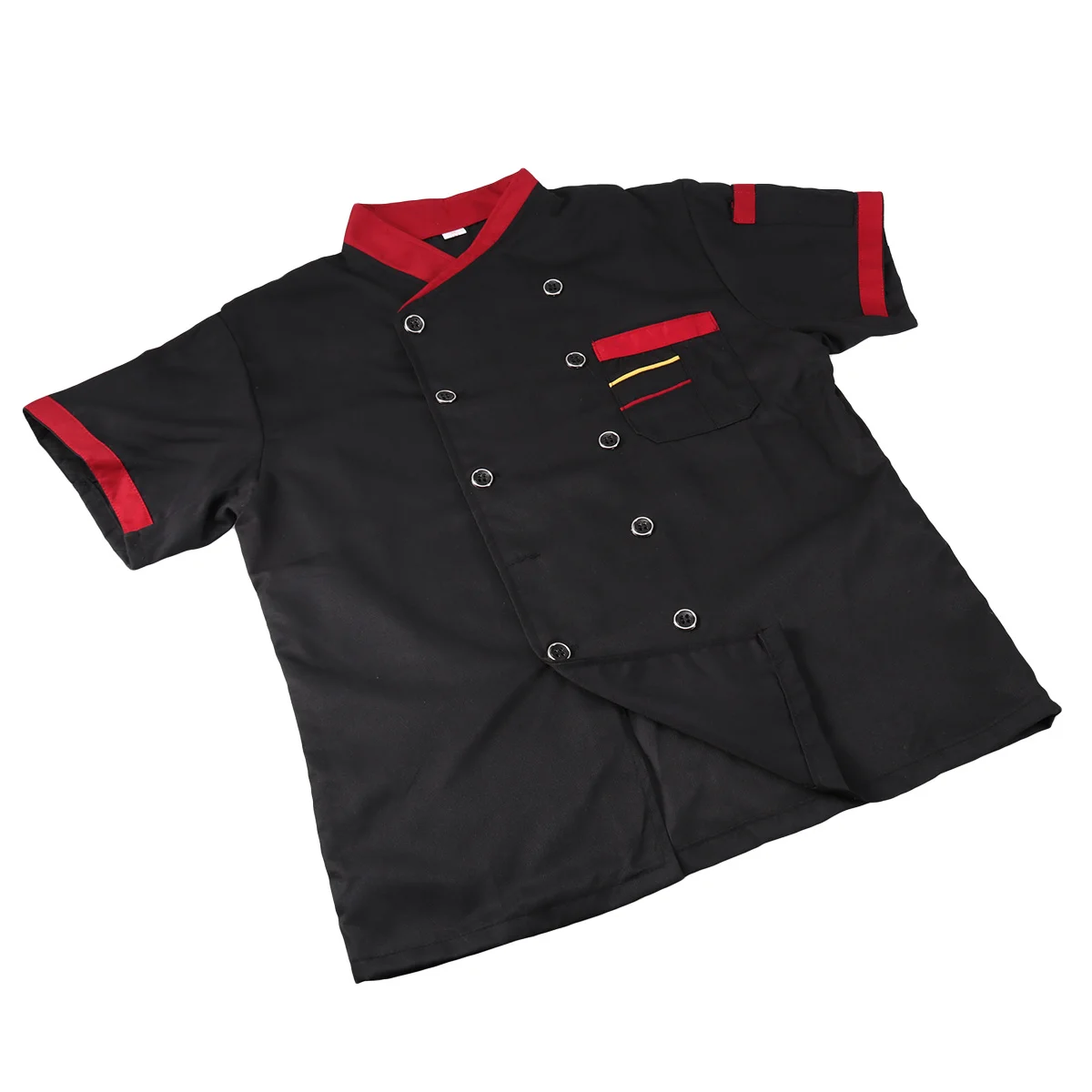 

Unisex Short Sleeve Chef Jacket Summer Uniform M Black Premium Breathable Oil Proof Washable Wearproof for Restaurant Hotel