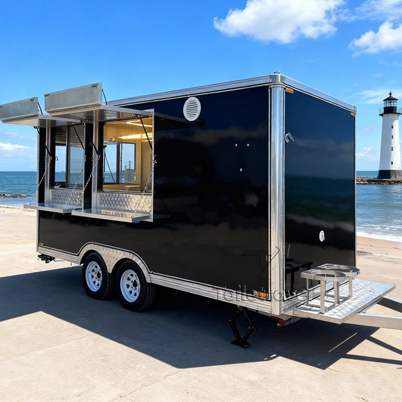 

Usa Uk Standard Food Truck China Pizza Food Trailer Kiosk Street Mobile Food Truck Trailer with Concession Window