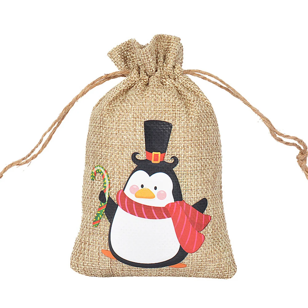 Packaging Bag Linen Candy Pouch Snack Bag Reusable Drawstring Bag For Friends Family Christmas