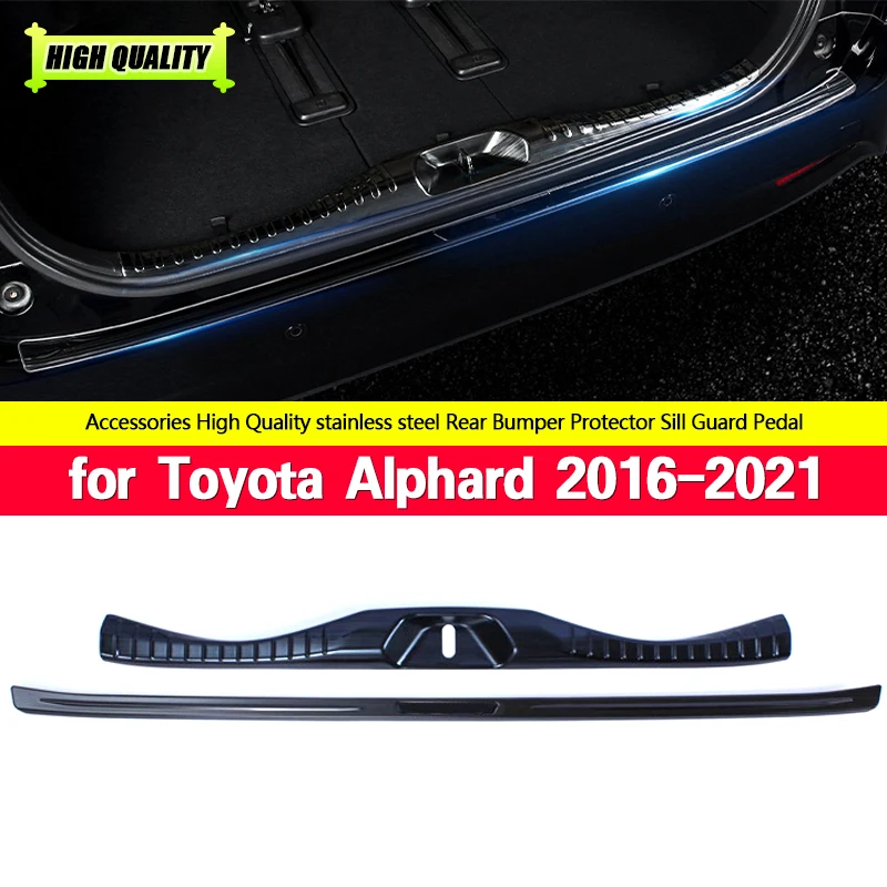 

For Toyota Alphard 2016-2021 Car Accessories Stainless Steel Rear Trunk Scuff Plate Door Sill Cover Molding Chromium Styling