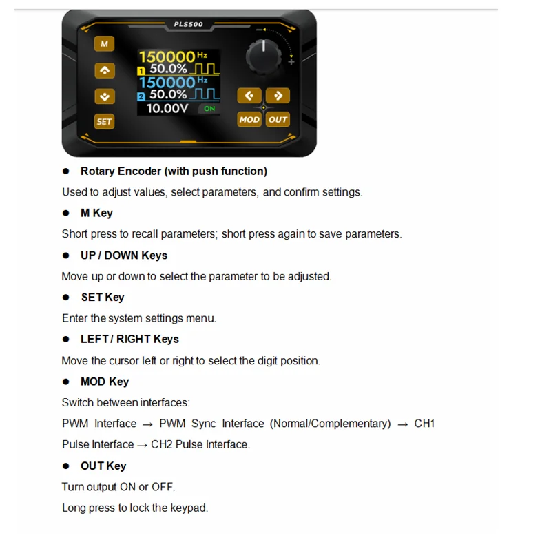 PLS500 pulseSignal Generator With Adjustable Dead zone Complementary Waveform