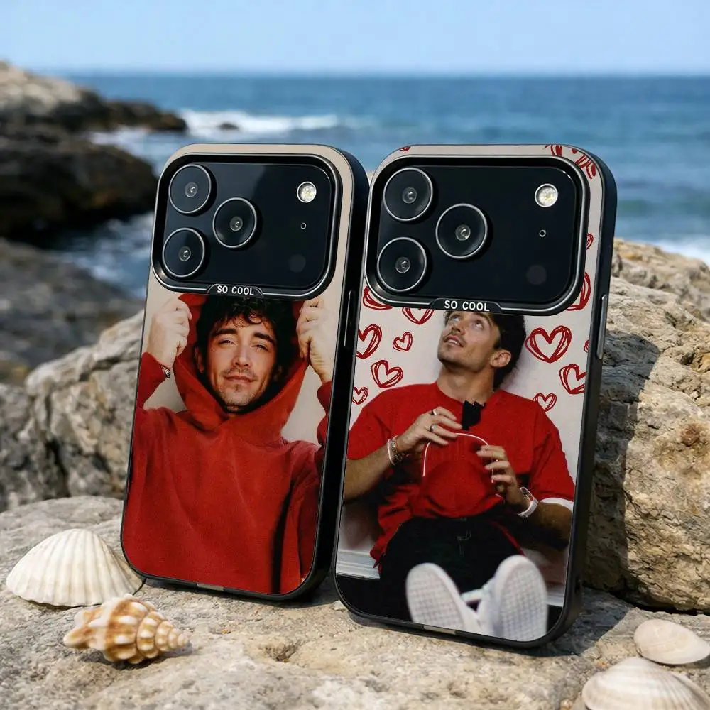 

C- Charles Leclerc 16 Lec Phone Case For iPhone17,16,15,14,13,12,11,Pro,MAX White Matte Shockproof Cover