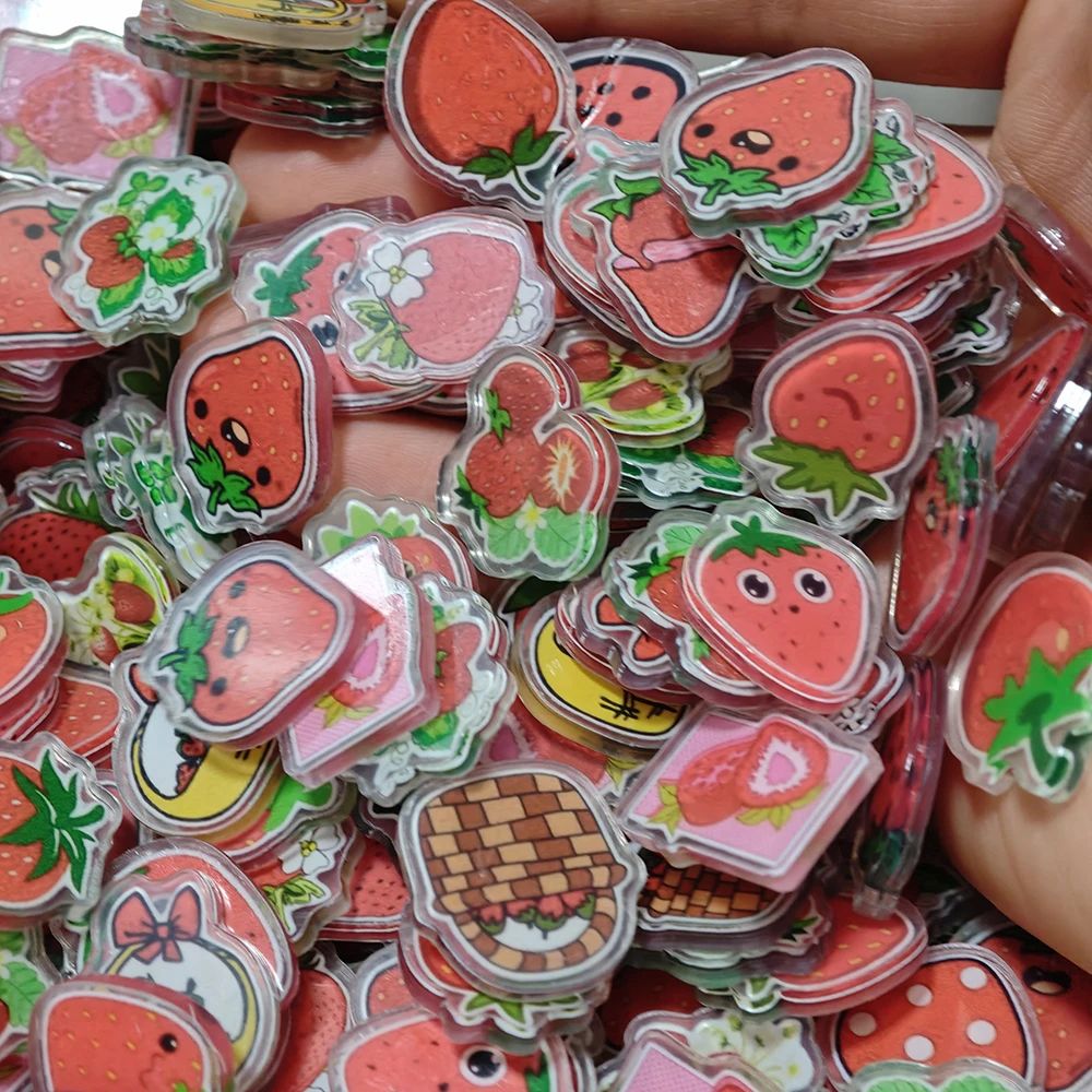 Strawberry Huller - 50pcs/set Aksesoris Stroberi Gambar Acak Berulang