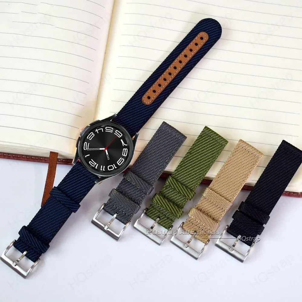 New Nylon Canvas Band 18mm 20mm 22mm Universal Replacement Strap for Samsung Galaxy Watch 6 5 4 3 Belt for Huawei Watch Bracelet