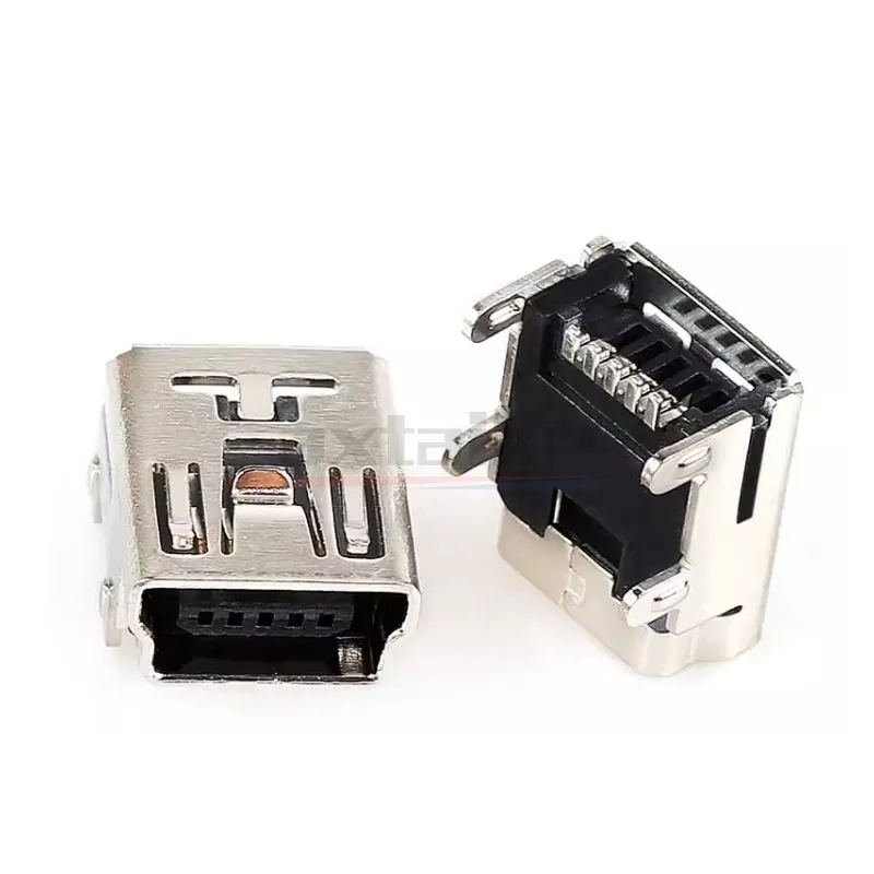 20PCS Mini USB Type B 5Pin Female Socket Right Angle Sinking plate DIP SMD 90 180 Degree Jack Connector Plug-in Data Interface