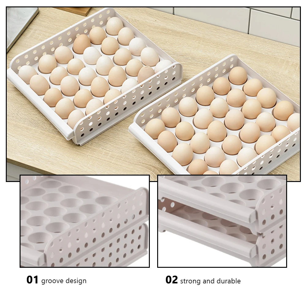 

1Pcs Durable Egg Storage Container Grid Design Space Saving Kitchen Accessory Holder Egg Storage Box Kitchen Goods