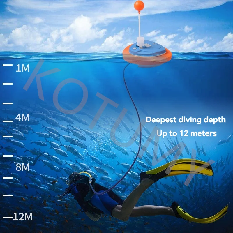 3.5-5 horas equipamento de mergulho snorkel armadilha ventilador móvel suporte mais profundo 12 metros snorkel subaquático dropshipping