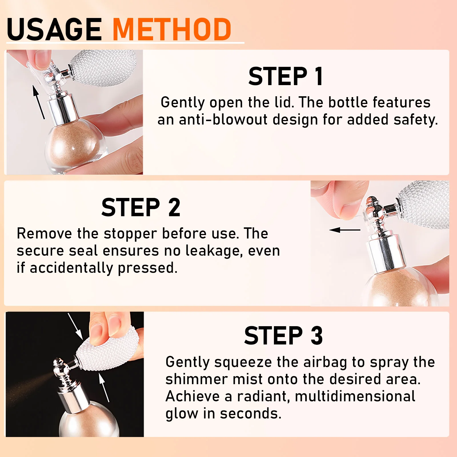 フェイスボディグリッタースプレーハイライターパウダーダイヤモンド高光沢スプレーボトルフラッシュエアバッグパウダーホワイトブロンズイルミネーターメイクアップ