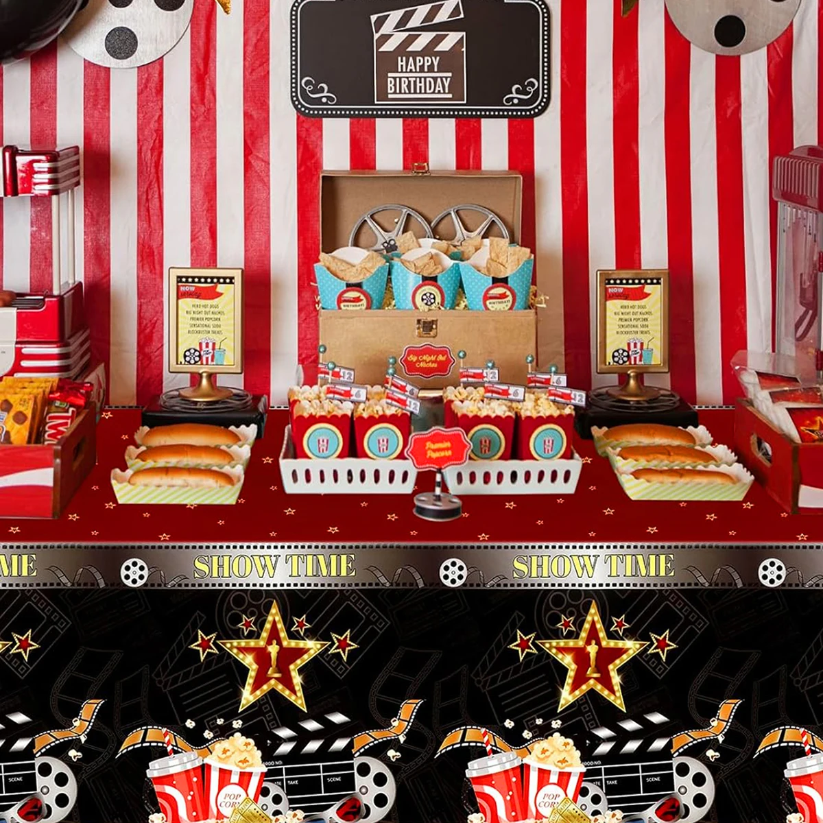 Movie Night Theme Disposable Tableware Hollywood Cinema Festival Party Decoration Movie Theme Birthday Party Supplies