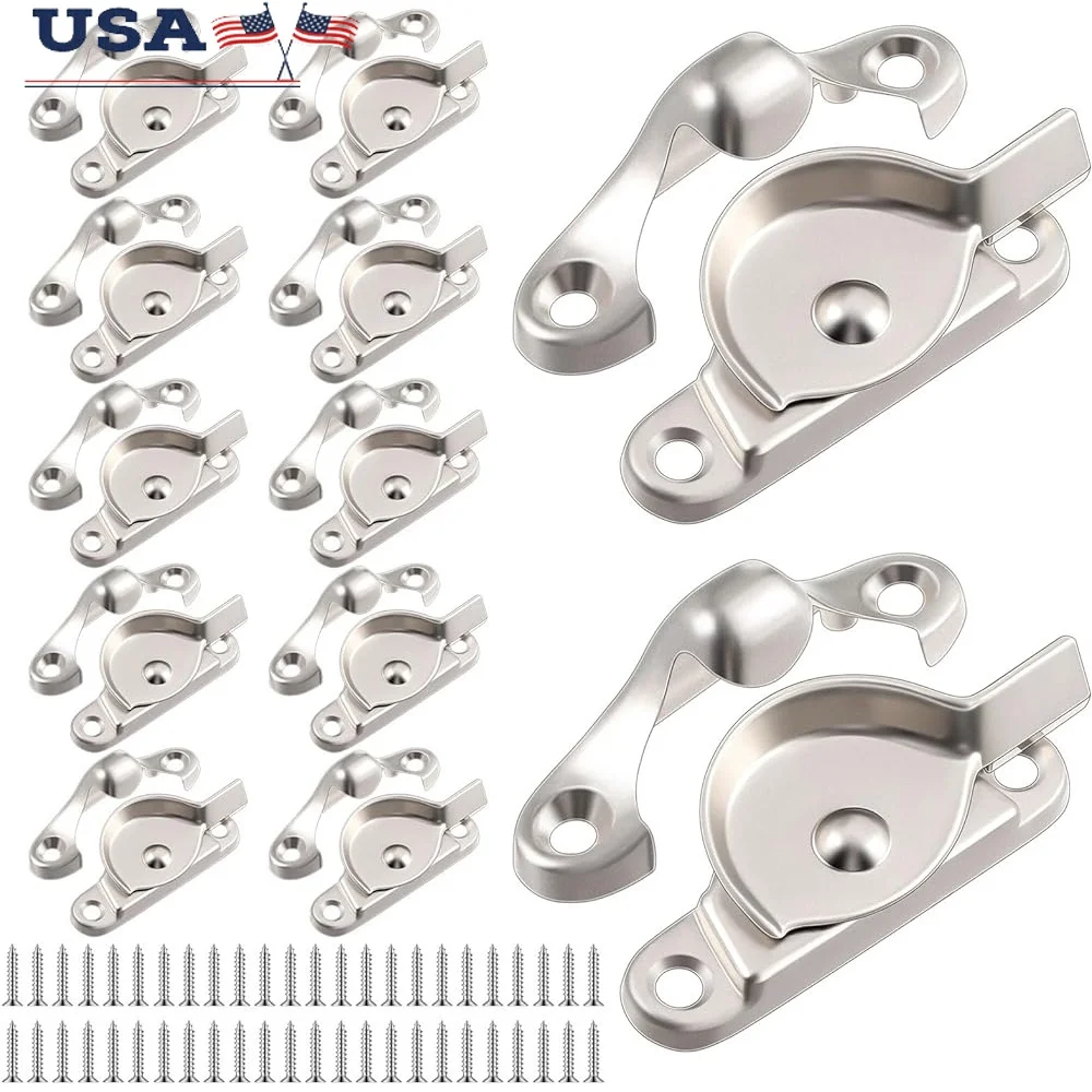 

Zinc Window Sash Locks Security Replacement Casement Lock Set 12 Pack with Screws Easy Installation Home Renovation