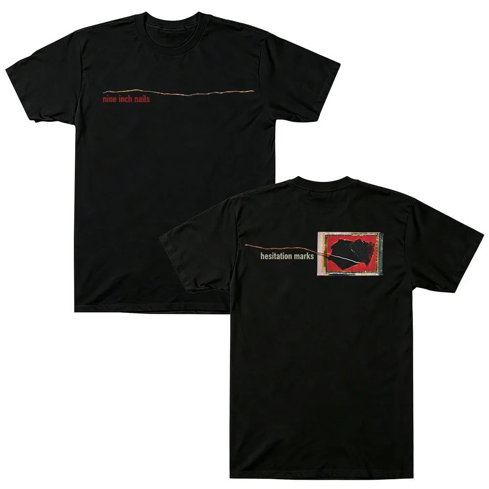 Hesitation Marks Tee Nine Inch Nails NIN 100% Cotton Unisex Short Sleeve Retro Graphic Print Tops Rock Streetwear Casual T Shirt
