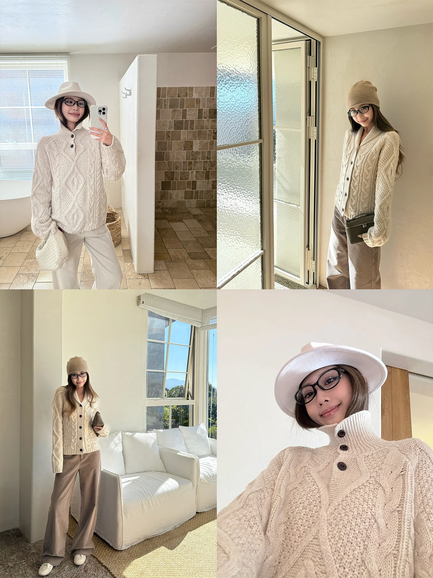 

4PRIL Премиум-кардиган из 50% шерсти, вязаный, двойной вариант, с узором косы, с воротником-стойкой, для повседневной носки, женская модная одежда